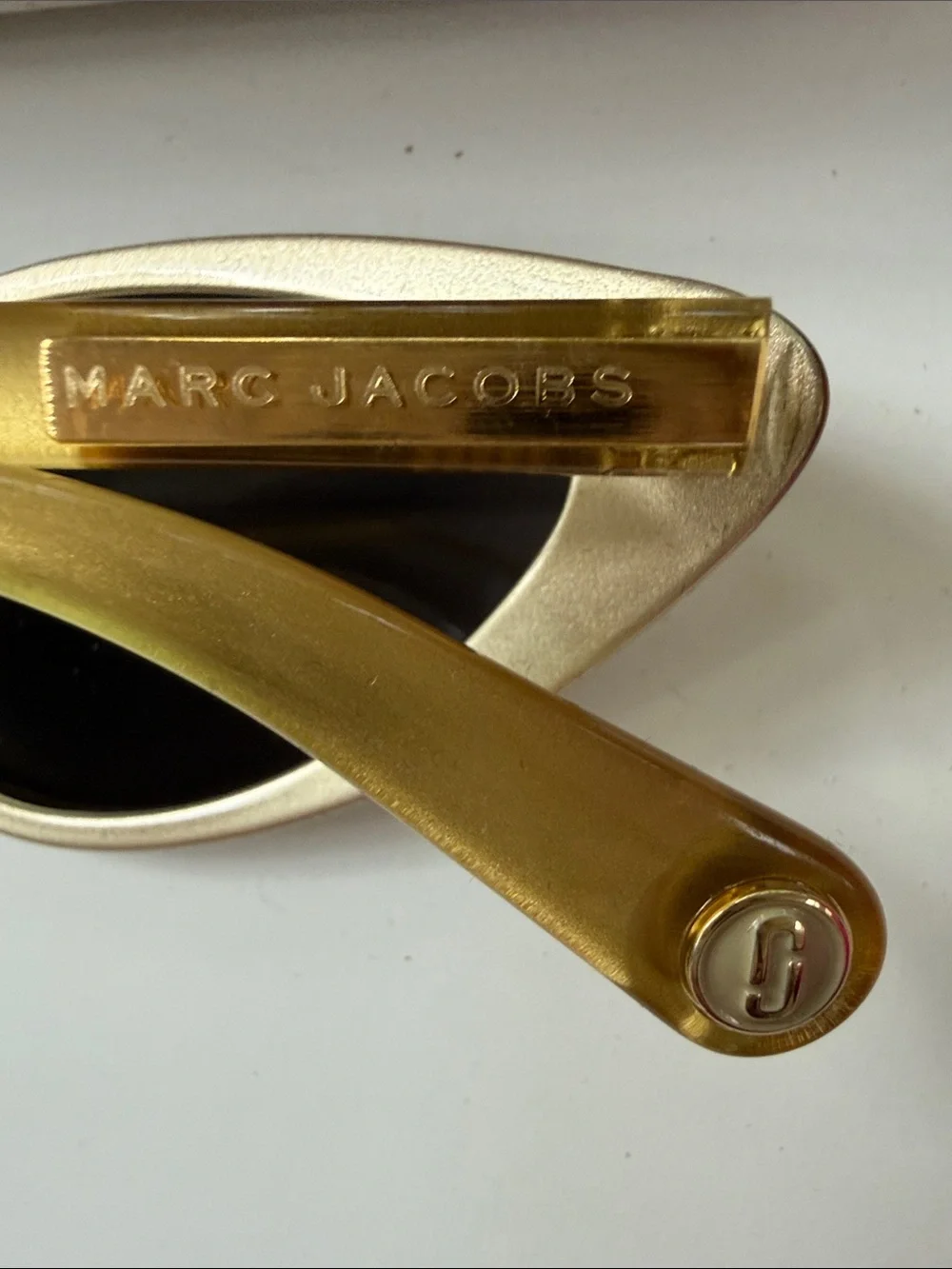 Marc Jacobs Gold Cat Eye Sunglasses.